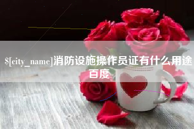 改则消防设施操作员证有什么用途百度
