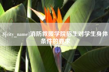 改则消防救援学院招生对学生身体条件的要求