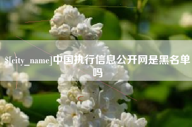 改则中国执行信息公开网是黑名单吗